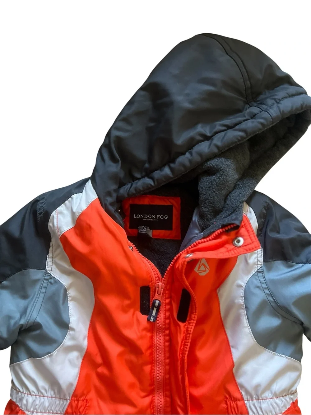 London Fog Boys Heavyweight Orange Black Grey Snow Coat | Size 5-6